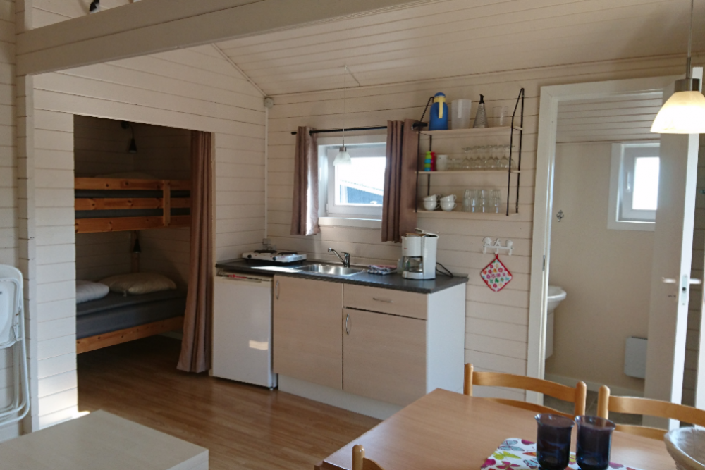 Feriehus med eget køkken bad og toilet campingplads sommerhus